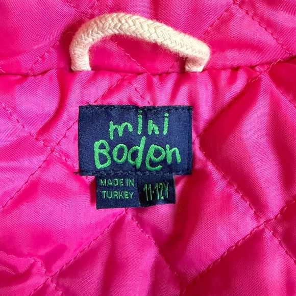Mini Boden Girls Gray Wool Hooded Duffle Coat Toggles Pink Accents | Size 11-12Y - Picture 2 of 16